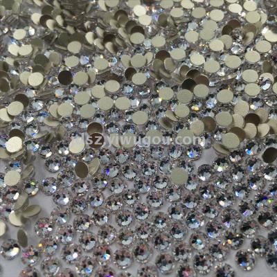 Czech gold bottom white diamond bottom drilling crystal glass diamond factory dress nail handicraft special drill