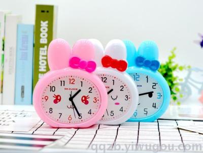 Korean Style Cute Creative Rabbit Cartoon Alarm Clock Wholesale Company Gift Stationery Supply