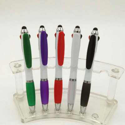 White pen stem color large number of three-color pen touch control ballpoint pen medical publicity customized LOGO