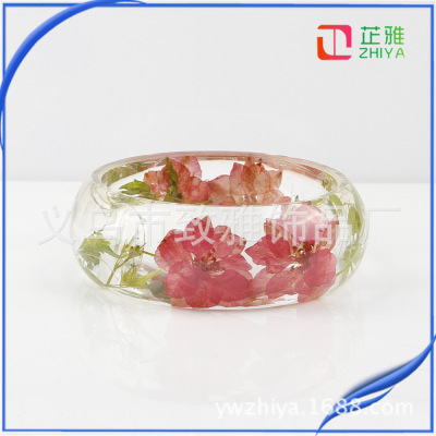 Yiwu Factory Crystal Glue Bracelet Feiyan Flower Wind Boat GE Dried Flower Ornament Bracelet Customization