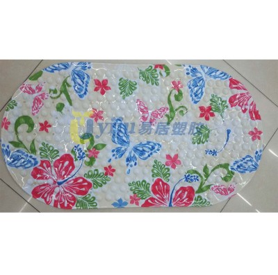 The New PVC oval mercifully color printing iris bathroom anti - skid pad with suction plate anti - skid floor mat