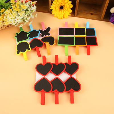 Exquisite color mini blackboard wooden clip fashion photos folder creative handmade wooden crafts sell hot style