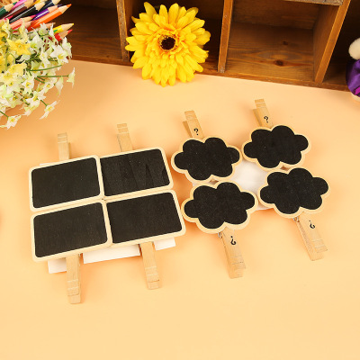 Creative small cloud mini blackboard clip exquisite handmade wooden photo clip fashion coffee shop decoration