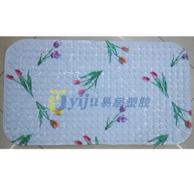 The New PVC long - side mercifully color printing tulip flooring bathroom anti - skid pad with suction disc anti - skid pad