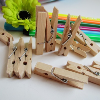 7.3*1.0cm birch clip fashion household air-drying clip color wood photo clip