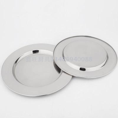 Stainless steel mirror plate round gilt plate grape fruit plate buffet plate hotel tray outlet