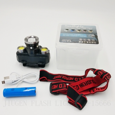 Long - torch aluminum head with retractable charge far - head lamp