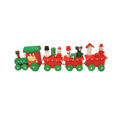 Manufacturer direct sale four small wooden Christmas small train children wooden toys creative gifts