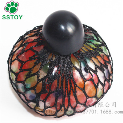 Vented grape ball new style with cap cover button seven color water sponge baby grape ball decompression toys wholesale