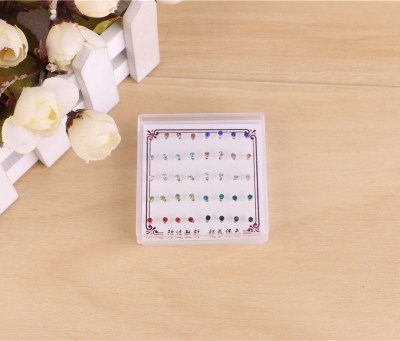 Korean version of color beautiful plastic ear nail anti-allergy needle ultra-long color retention
