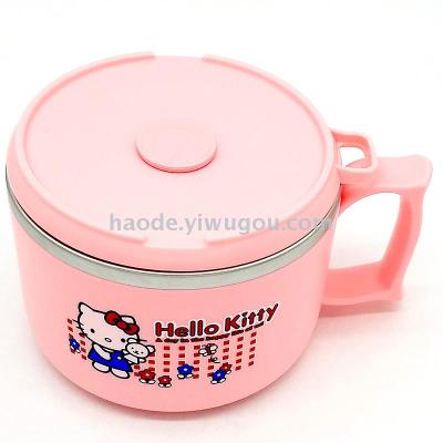 Stainless steel 304 insulated lunch box cartoon mercifully bowl student snack cup gift lunch box