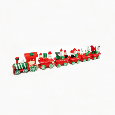 Six small Christmas wooden train children wooden toys Christmas children gift european-style pendulum