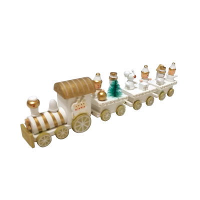 Manufacturers direct Christmas decorations wooden white train children Christmas gifts gifts Christmas gifts gifts gifts