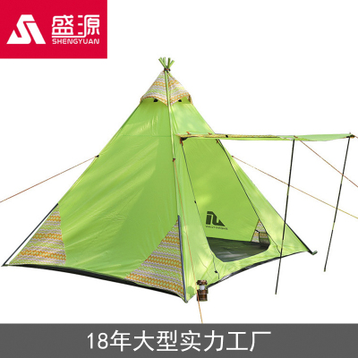 Shengyuan factory direct sale new outdoor camping tent iron pipe pole wind - proof waterproof camping tent 