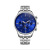 Men's three-eyed steel band waterproof silver steel band quartz business watch men's watch