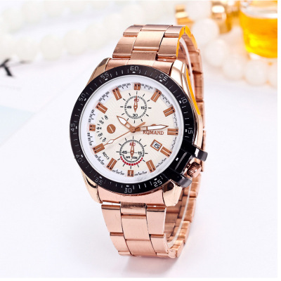 Ebay watch large dial calendar men's watch foreign trade stainless steel alloy business watch men's quartz watch