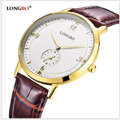 Longbo simple casual men's watch strap independent second dial waterproof quartz couple watch