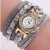 New European style wrist watch made of Korean corduroy and diamond alloy for women's fashion