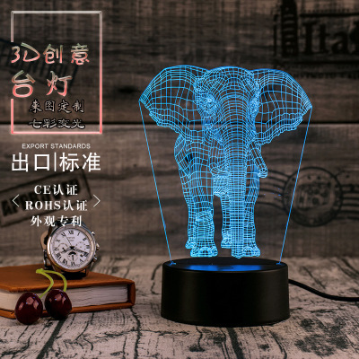 3D small night light festival can bedside lamp birthday gift creative 3D small lamp animal cartoon series