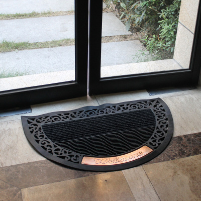 Rubber flannelette pad villa door mat hollow-out anti-skid foot mat porch into the door mat