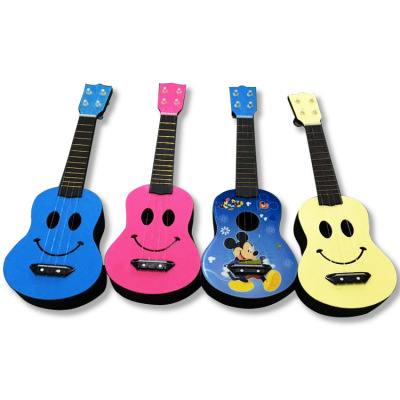 Yiwu manufacturers wholesale simulation of plastic guitar children Musical Instruments can play guitar small gifts