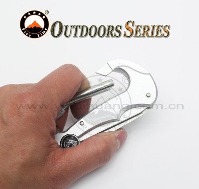 Aluminum alloy die-casting mountaineering buckle sports equipment LED lamp mountaineering lock clasp knife