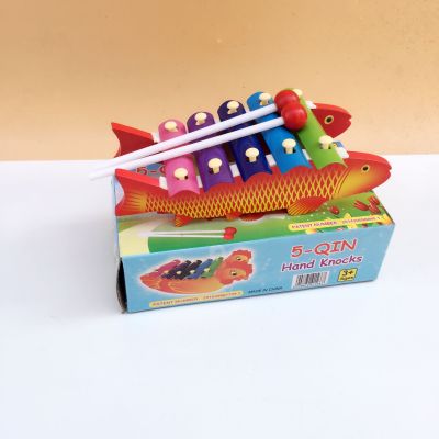 Manufacturers direct children 's educational toys wooden cartoon percussion children himself Instruments small Pisces qin