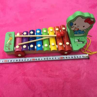 Manufacturer wholesale new wooden trailer qin cartoon percussion educational educational toys children instruments small gifts