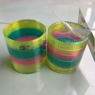 Manufacturer wholesale new strange toy plastic luminous rainbow circle wearing rainbow circle creative children toys 10 yuan shop