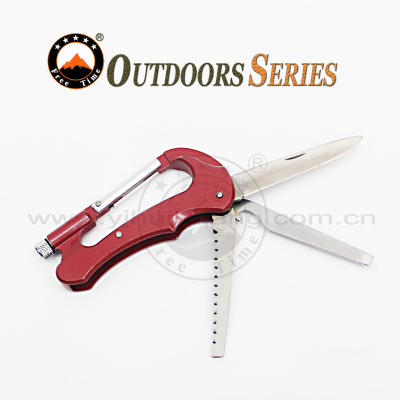 Production of survival equipment die-casting outdoor mountaineering buckle folding knife LED small hand electric hook