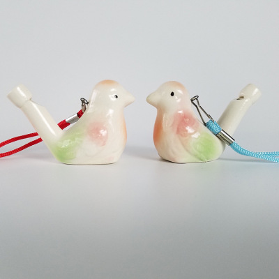 Manufacturer wholesale new waterbird ceramic waterbird whistle with rope white waterbird ceramic whistle 2 yuan shop