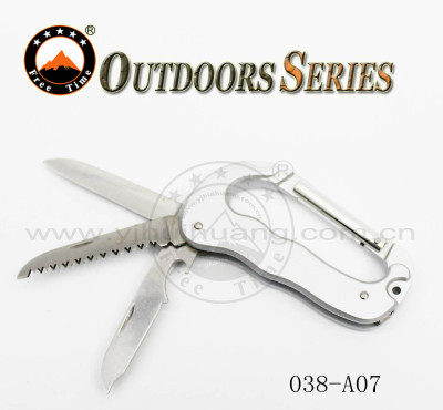 FREE TIME sports equipment camping mountaineering buckle, hook three in one spring pressure buckle hiking knife