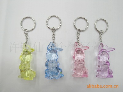 Manufacturer supplies acrylic rabbit key ring long ear rabbit pendant acrylic rabbit key ring
