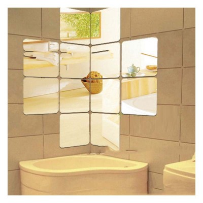 Children's living room crystal relief square combination mirror children stereo mirror wall paste