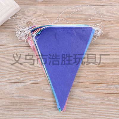 Factory direct sale triangle flag wedding anniversary flag birthday party small coloured flags
