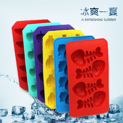 Summer cool creative silicone ice cream fruit heart apple ice mold candy color ice cream mold