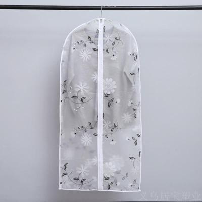 PE/PEVA clothing dust proof cover thickened plain color/printed waterproof hanging pocket suit cover dust proof bag