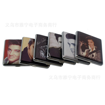The individuality cigarette box wholesale 20 to pack the printing leather cigarette box the foreign star pattern skin