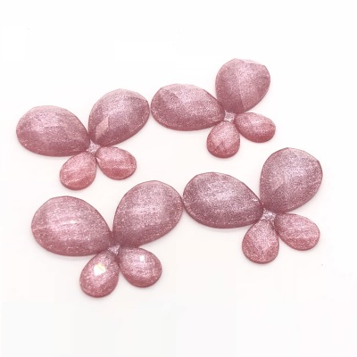 New core resin spring pink butterfly combination net flat sheet beads diy Mosaic materials manufacturers direct