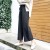 Vertical thread cotton knitted broad-leg trousers for women's casual and loose pants