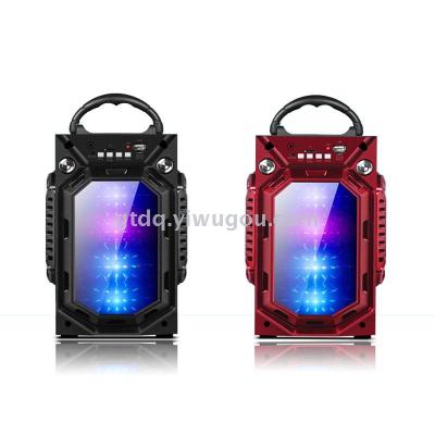 Outdoor speaker portable portable speaker bluetooth speaker wooden case glass machine square dance stereo