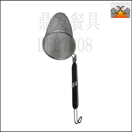 df27808 dingfa stainless steel kitchen hotel supplies tableware black handle powder strainer