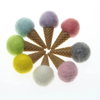 Hand wool felt ice cream hair earrings accessories hand DIY accessories burst