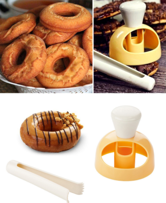 American tuba donut mold with dipping pliers plastic hollow bread baking tool