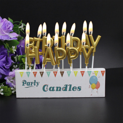 Alphabet Candle Birthday Cake Candle Golden Alphabet Candle Creative Party Supplies