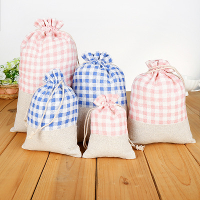 Cotton bag small cloth bag drawstring bag holding bag canvas bundle pocket wedding sugar cosmetic packing bag cloth bag