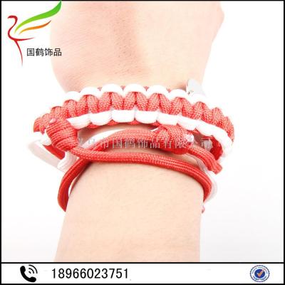 Multi function adjustable survival bracelet with umbrella rope and chain bracelet