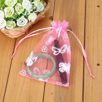 Small bag beverage bag wedding candy bundle pocket pure color transparent organza gift bag