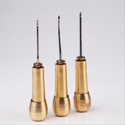 AWL Factory Direct Sales Copper Awl Crochet Hook Shoe Fix Tools Wholesale Copper Plated Handle Upper Shoes Sole Making Awl