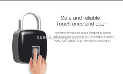 Usb rechargeable smartphone APP qr code scanning fingerprint double open circular padlock